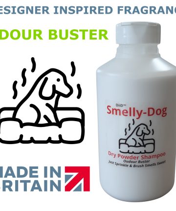 smelly dog dry powder shampoo