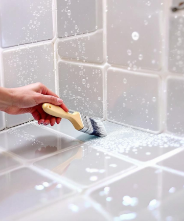 Applying tiled wall with SealEZ waterproof sealant